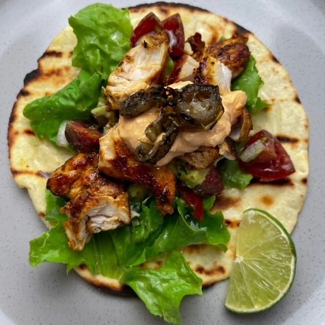 Grilled Chicken and Avocado Salsa Tacos